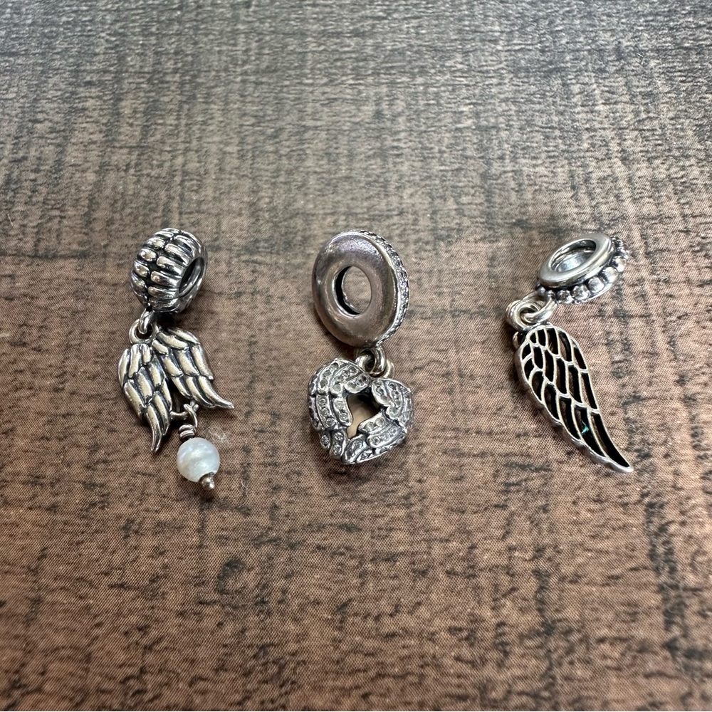 3 pc Angel Wings Charm